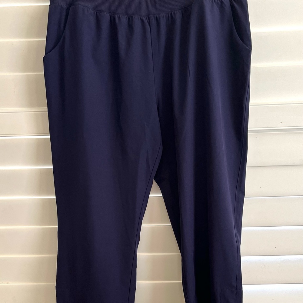 Women's Coral Bay Energy Navy Cropped Capri Pants Sz XL